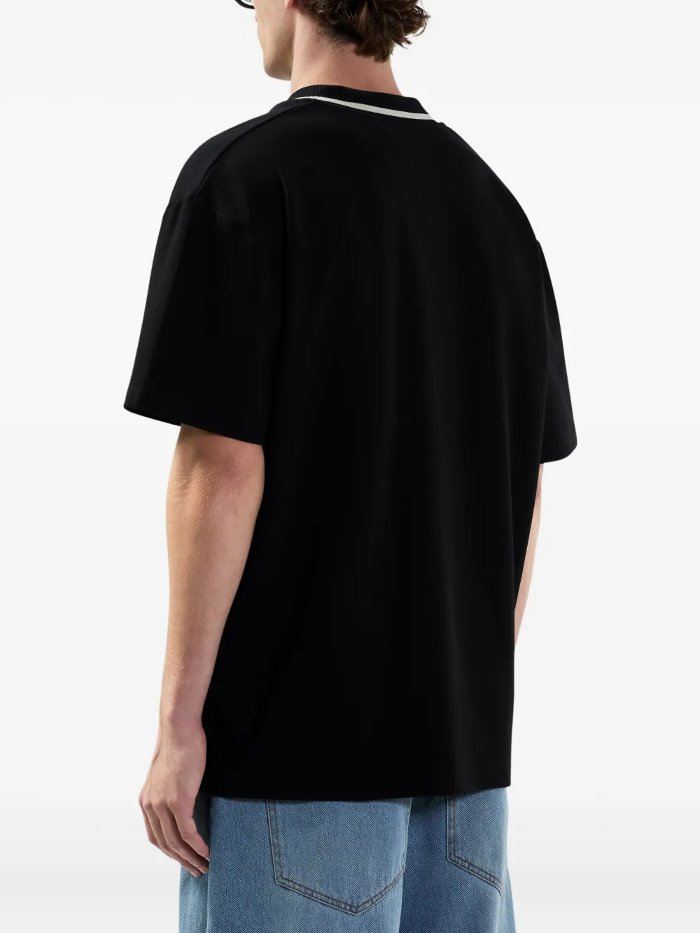 GCDS Poloshirt met V-hals Zwart