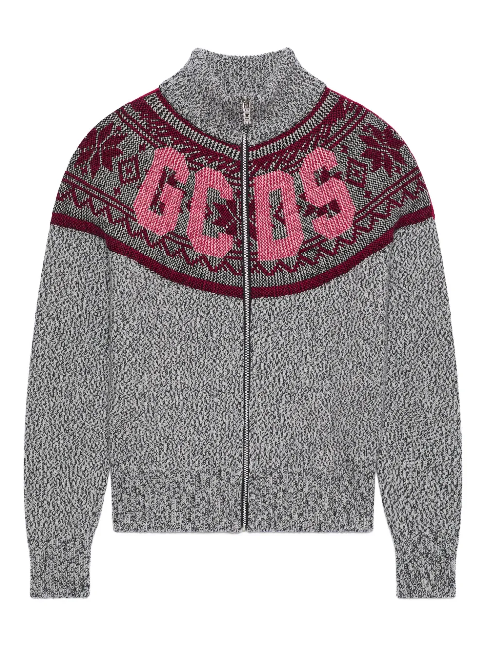 GCDS logo-embellishment cardigan | Grey | Image 1