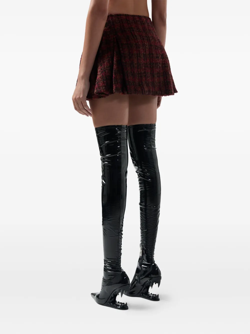 Gcds Buckle Check Skirt In Red