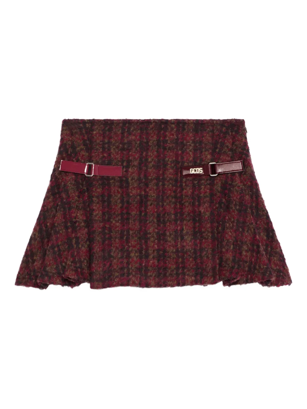GCDS buckle check skirt | Red | Image 1