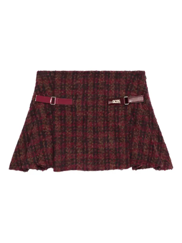 GCDS Buckle Check Skirt Red FARFETCH NZ