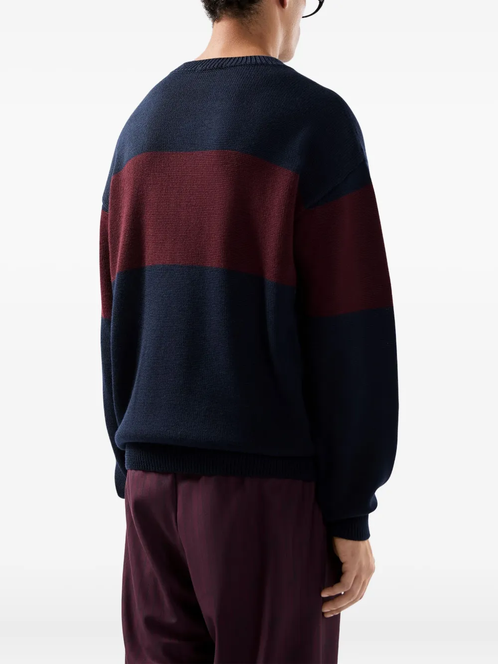 GCDS Gestreepte trui met logodetail Blauw