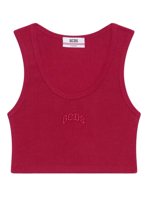 GCDS ribbed embroidered-logo tank top