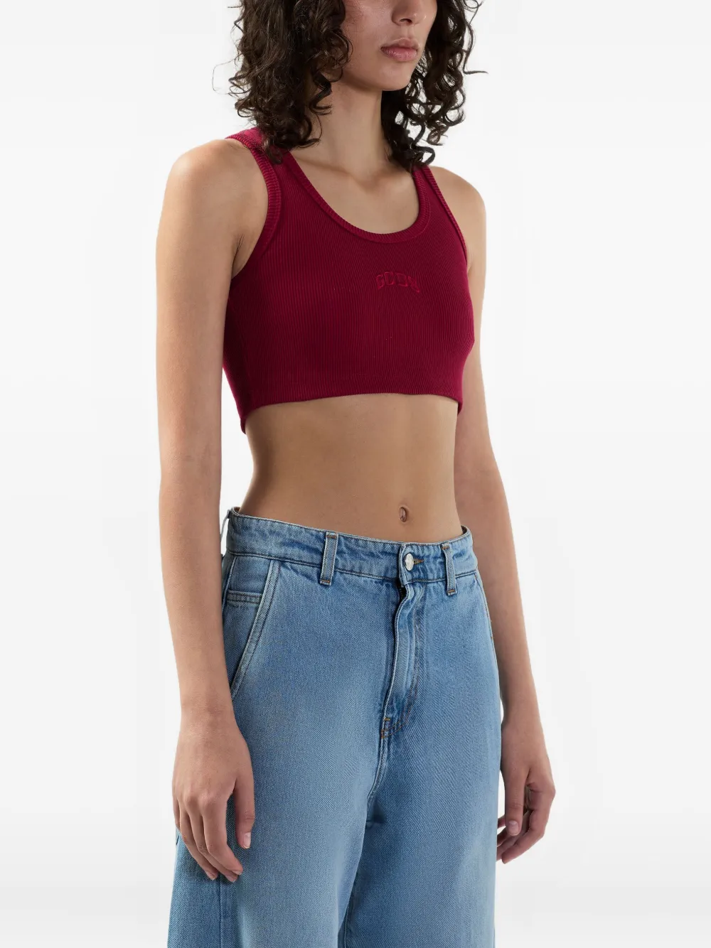 GCDS Tanktop met geborduurd logo Rood