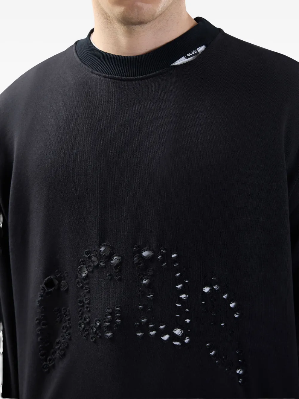 Gcds Distressed-effect Sweatshirt In Black