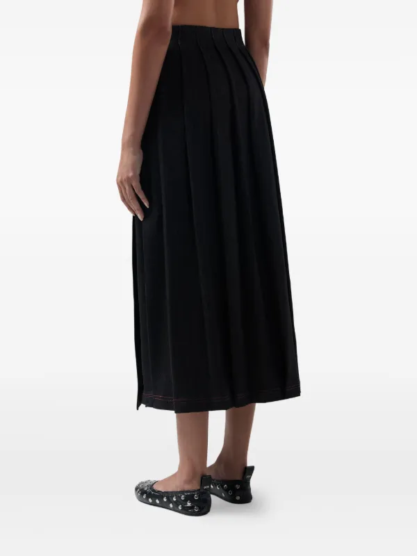 GCDS Buckle Pleated Skirt | Black | FARFETCH