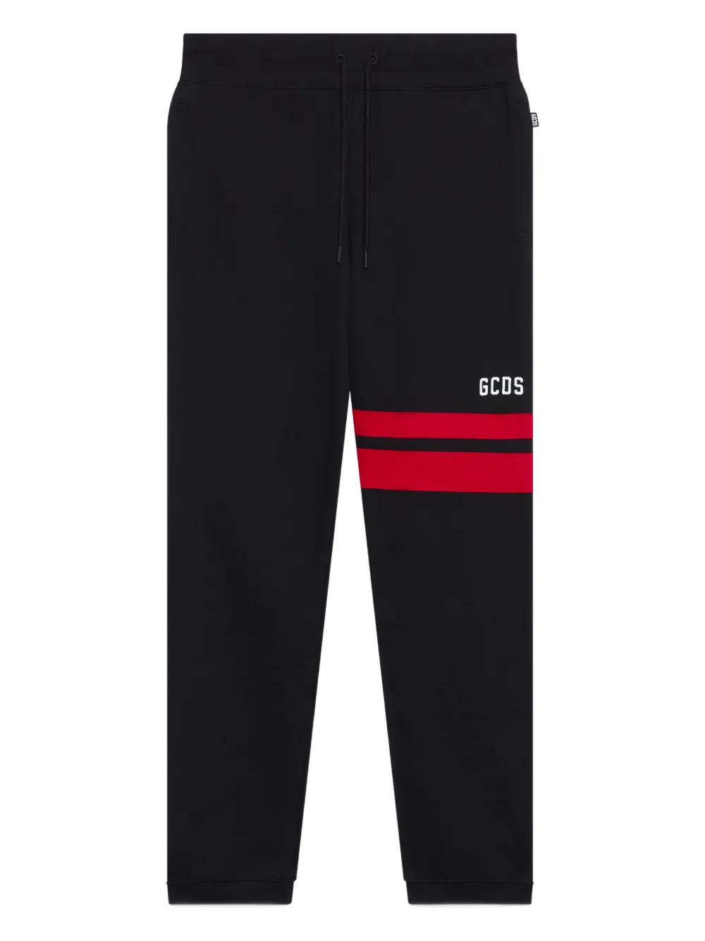 GCDS logo-print stripe-detail pants | Black | Image 1