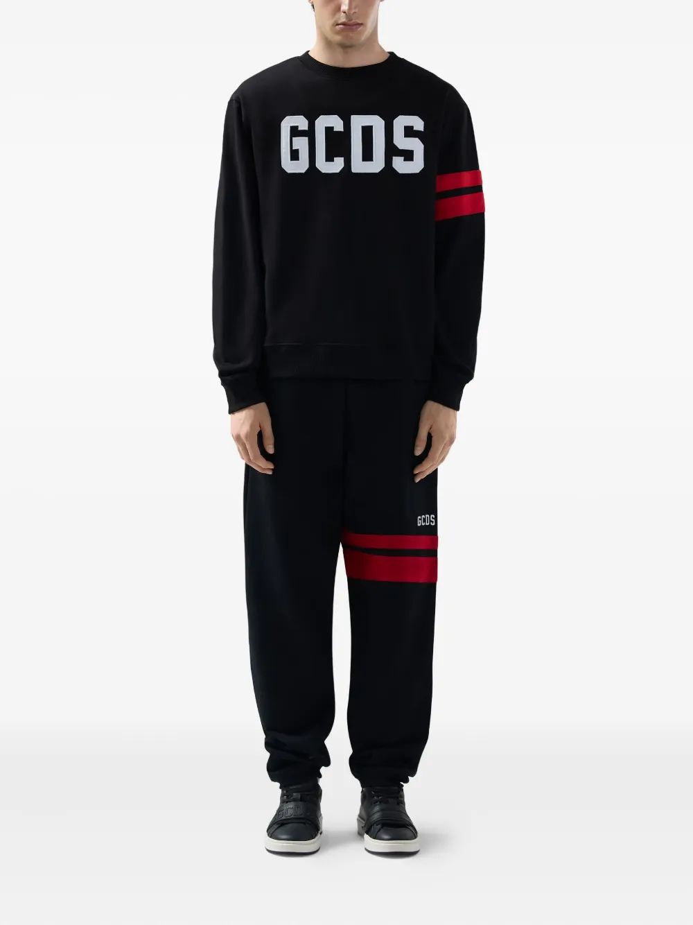 GCDS logo-print stripe-detail pants | Sweatpants | Image 2