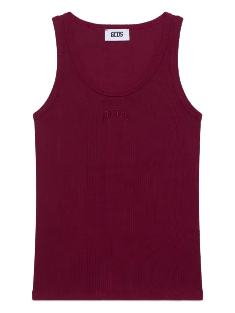 GCDS ribbed embroidered tank top