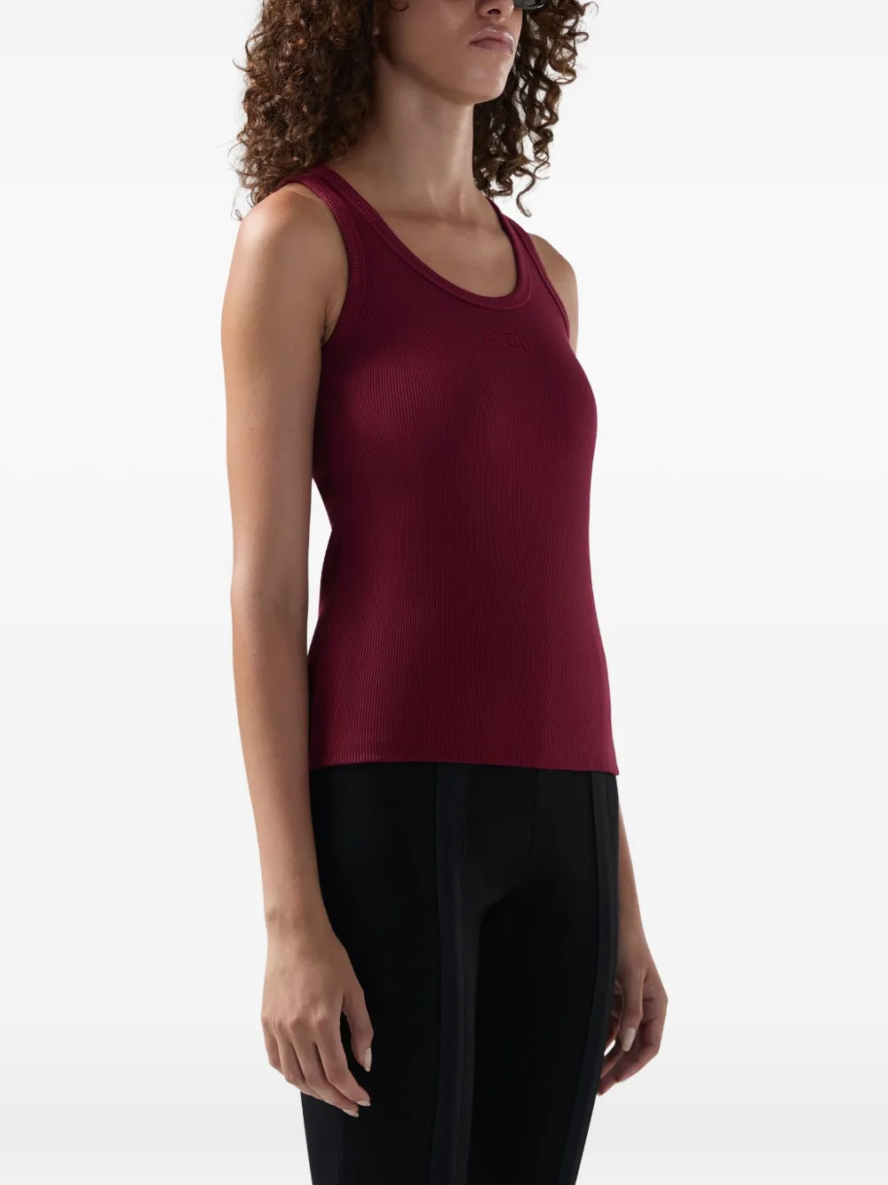 Gcds Ribbed Embroidered Tank Top In Purple