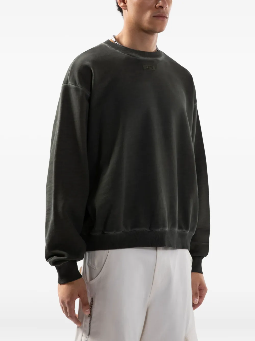 GCDS Sweater met logopatch Groen