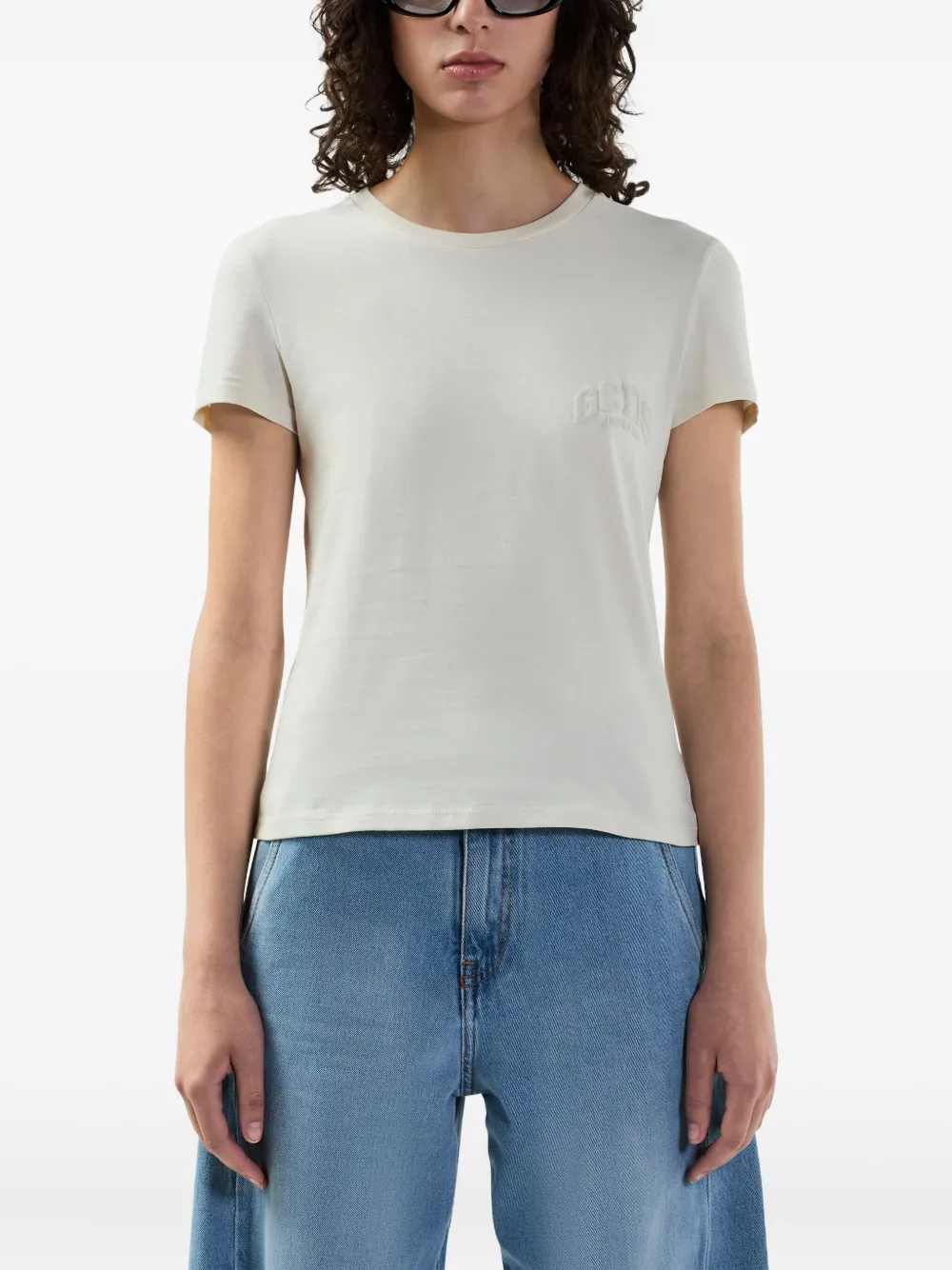 GCDS T-shirt met patchpatroon Beige