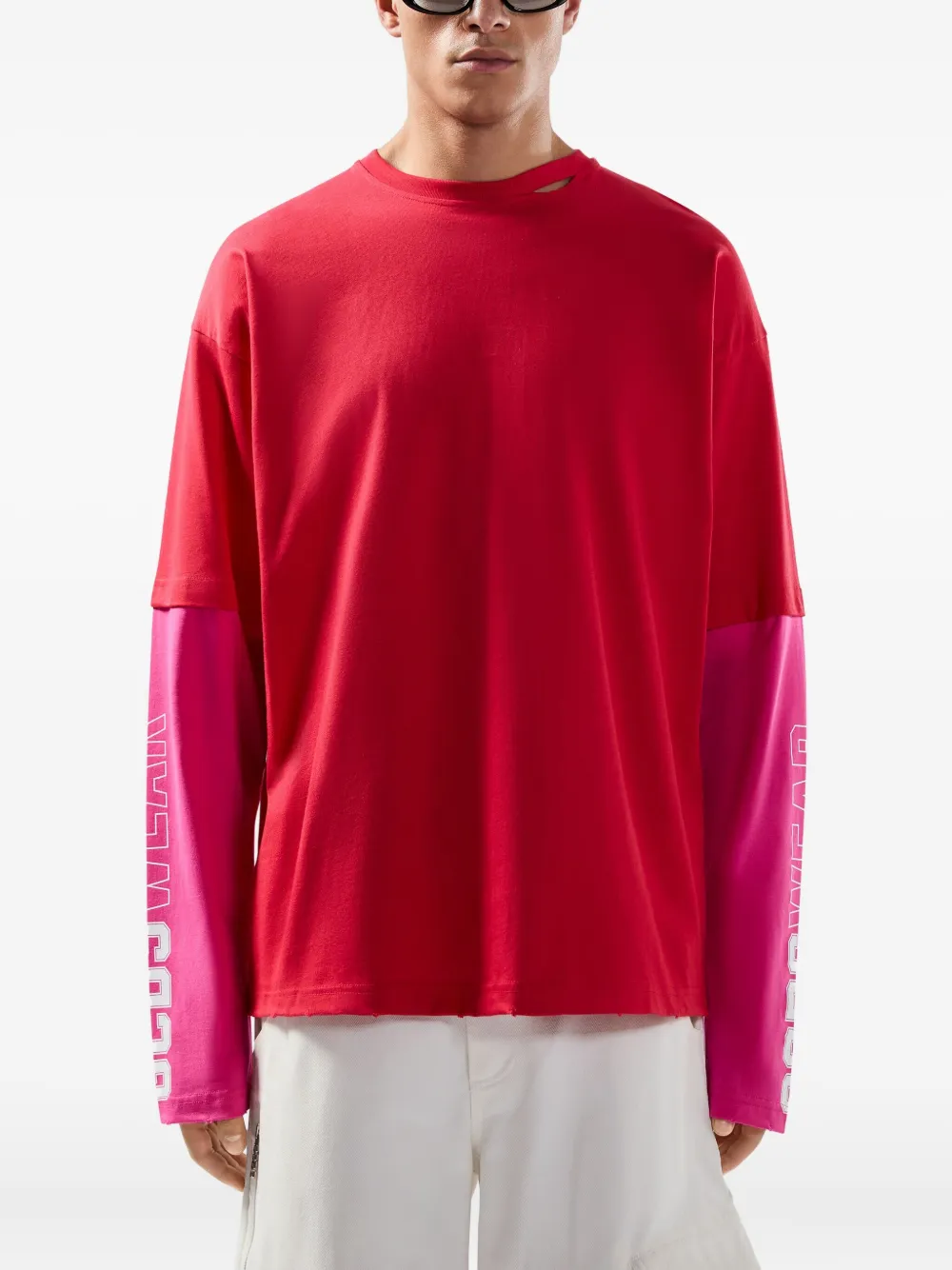 Gcds Long-sleeved T-shirt In Red