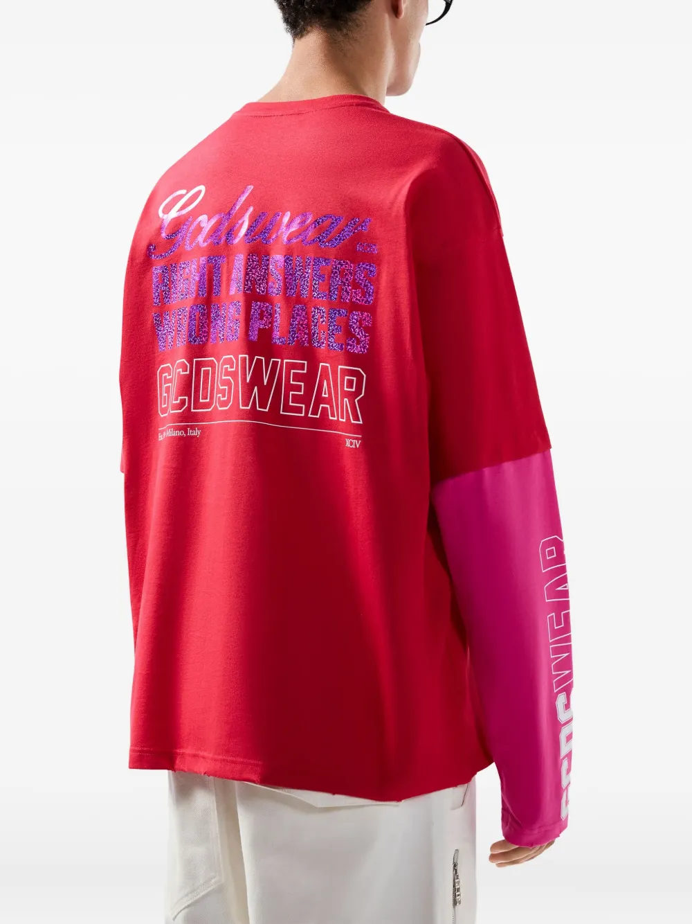 Gcds Long-sleeved T-shirt In Red