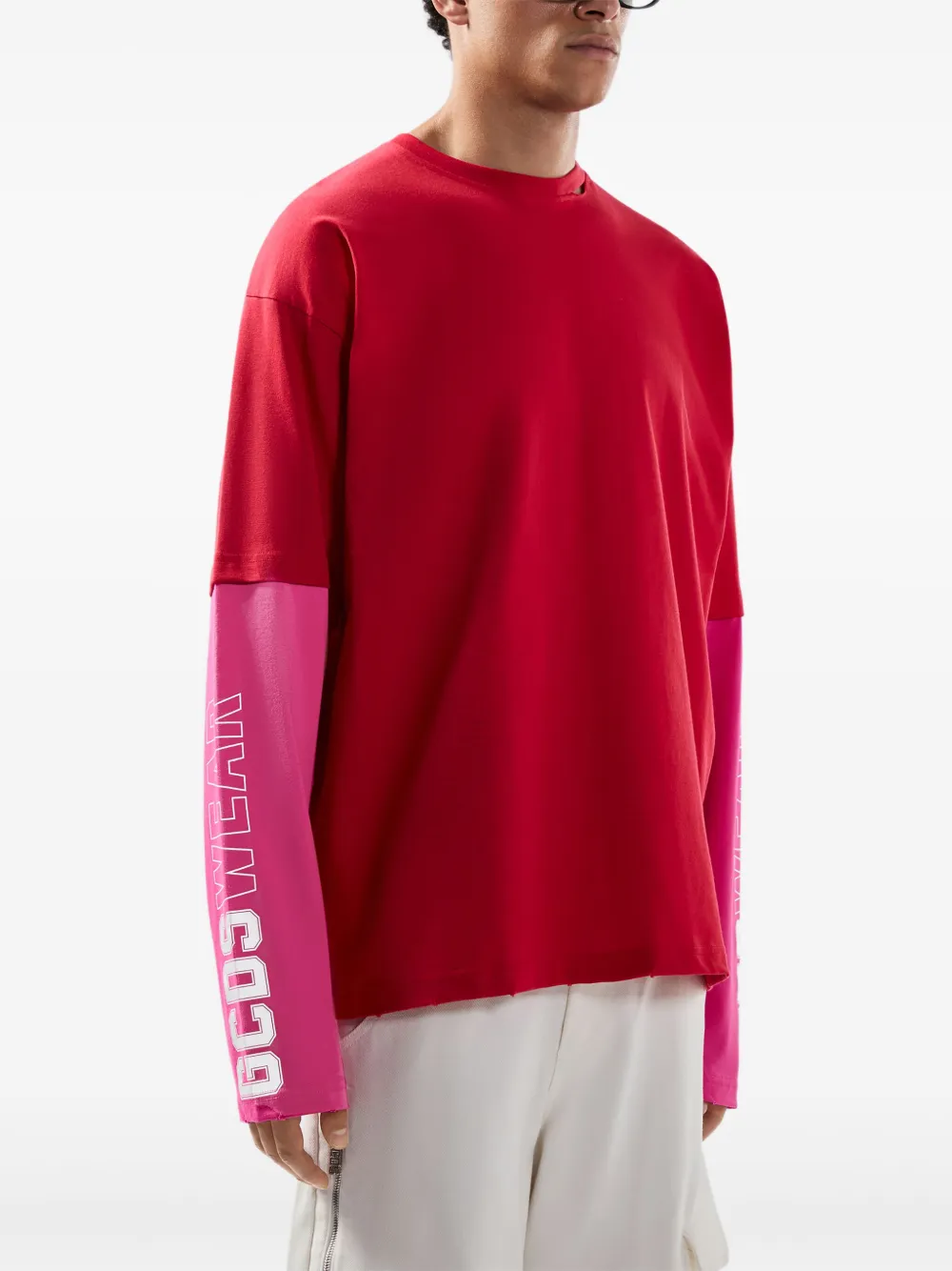 Gcds Long-sleeved T-shirt In Red