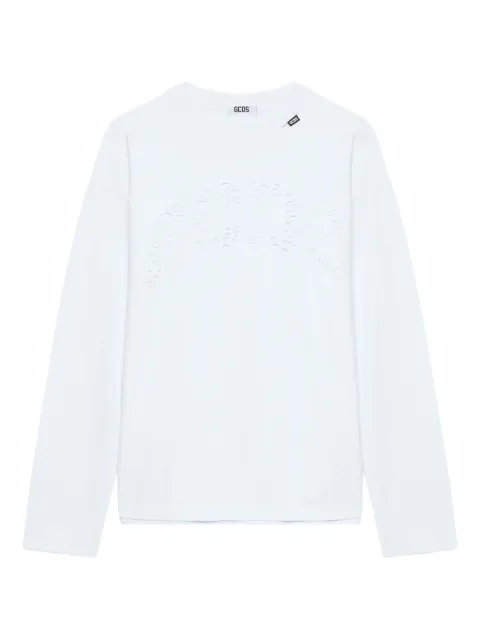 GCDS laser cut-logo long-sleeved T-shirt