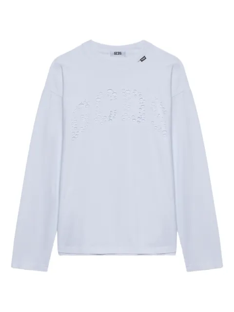 GCDS laser cut-logo long-sleeved T-shirt