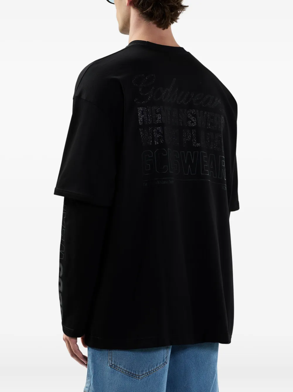 GCDS T-shirt met lange mouwen Zwart