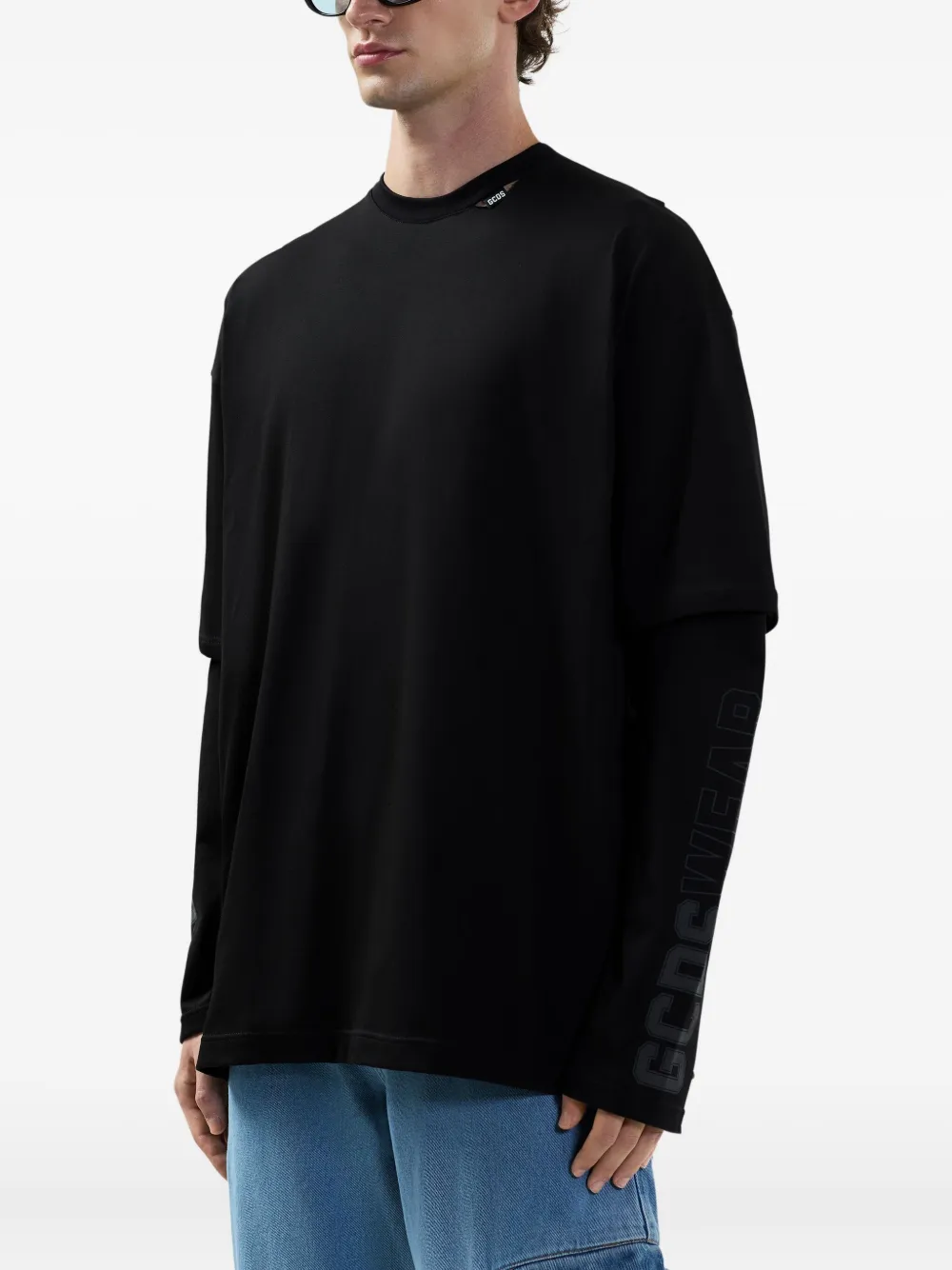 GCDS T-shirt met lange mouwen Zwart