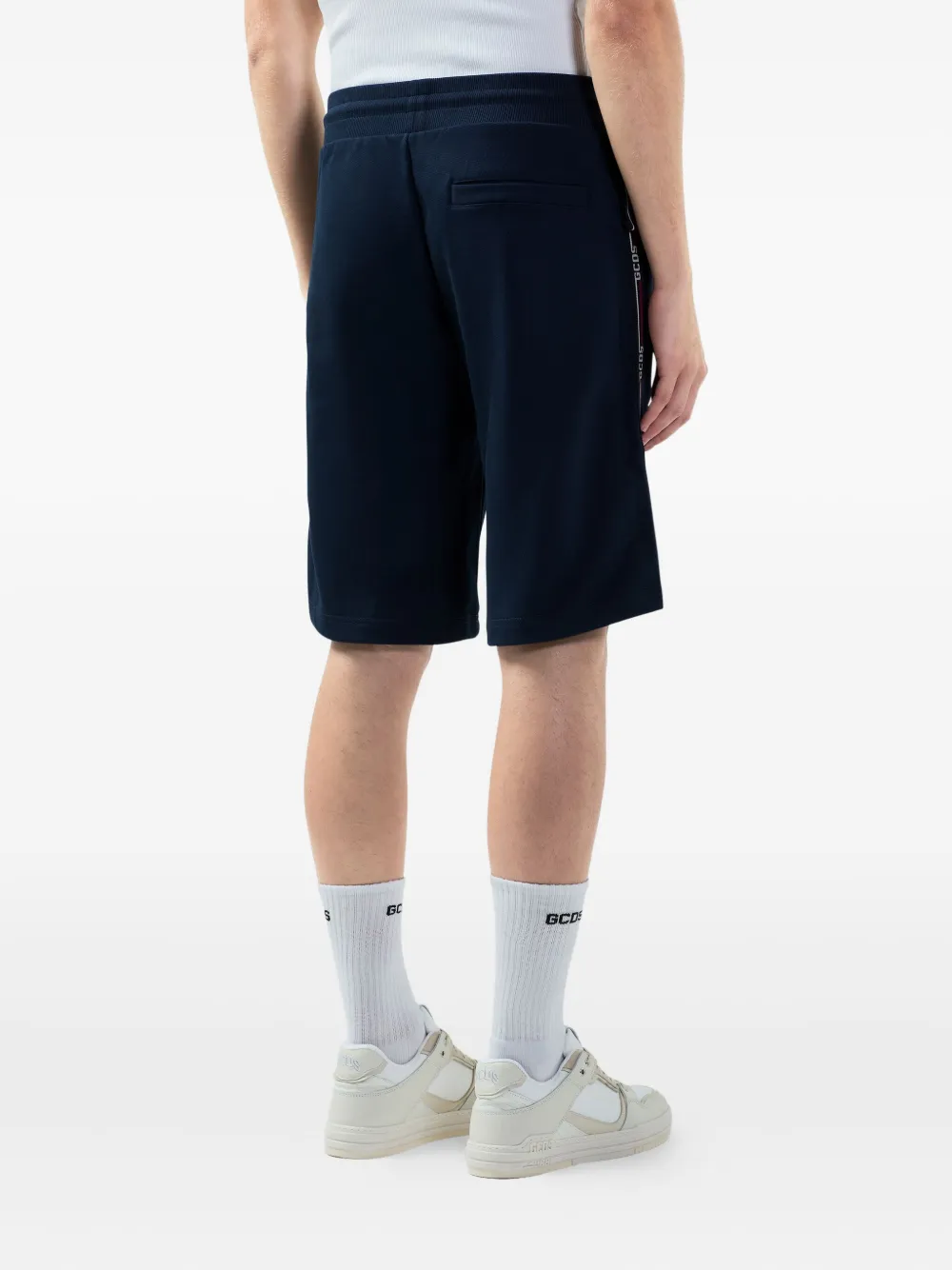 GCDS Shorts met logoband Blauw