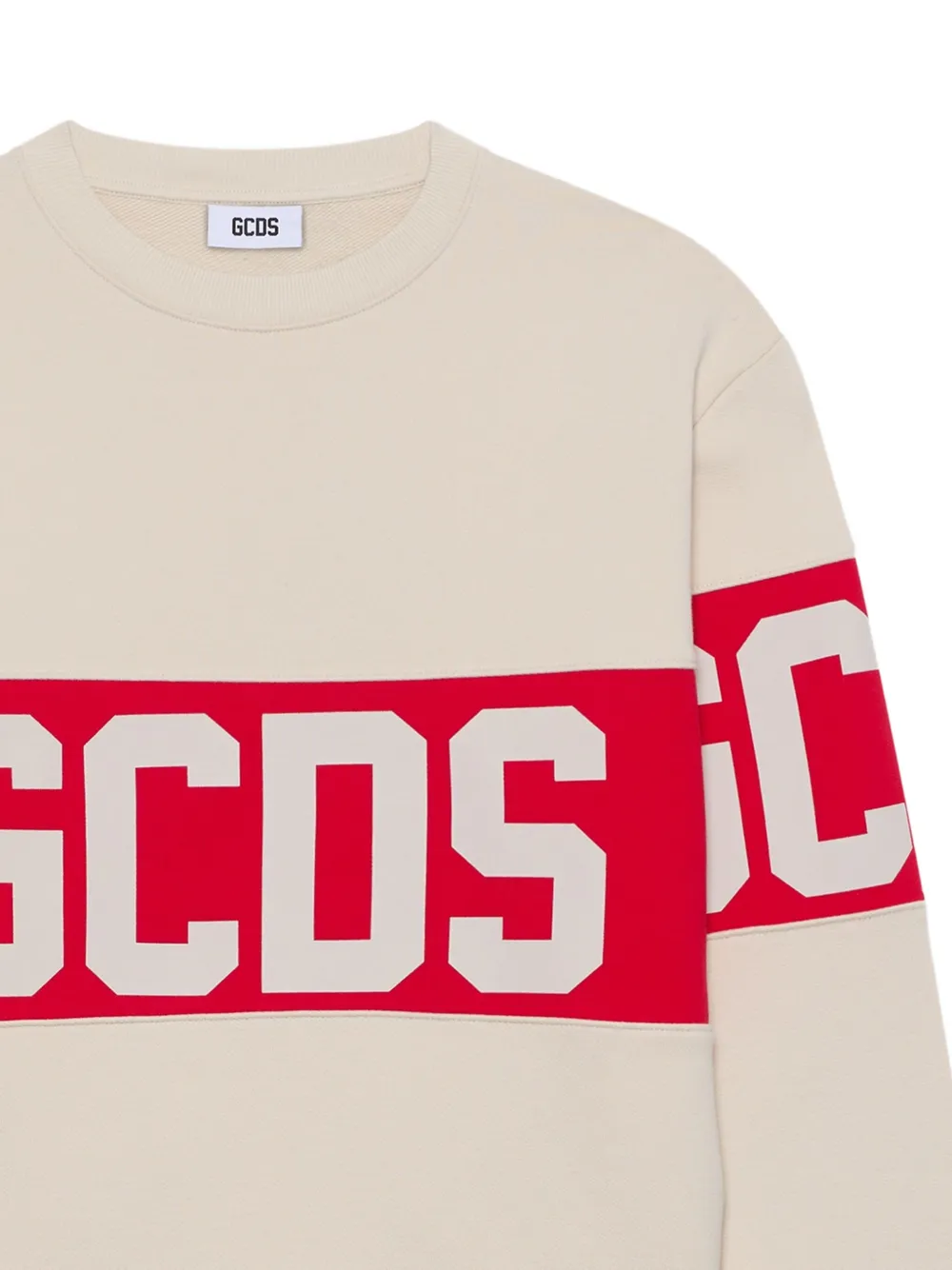 GCDS Trui met logostreep - Beige