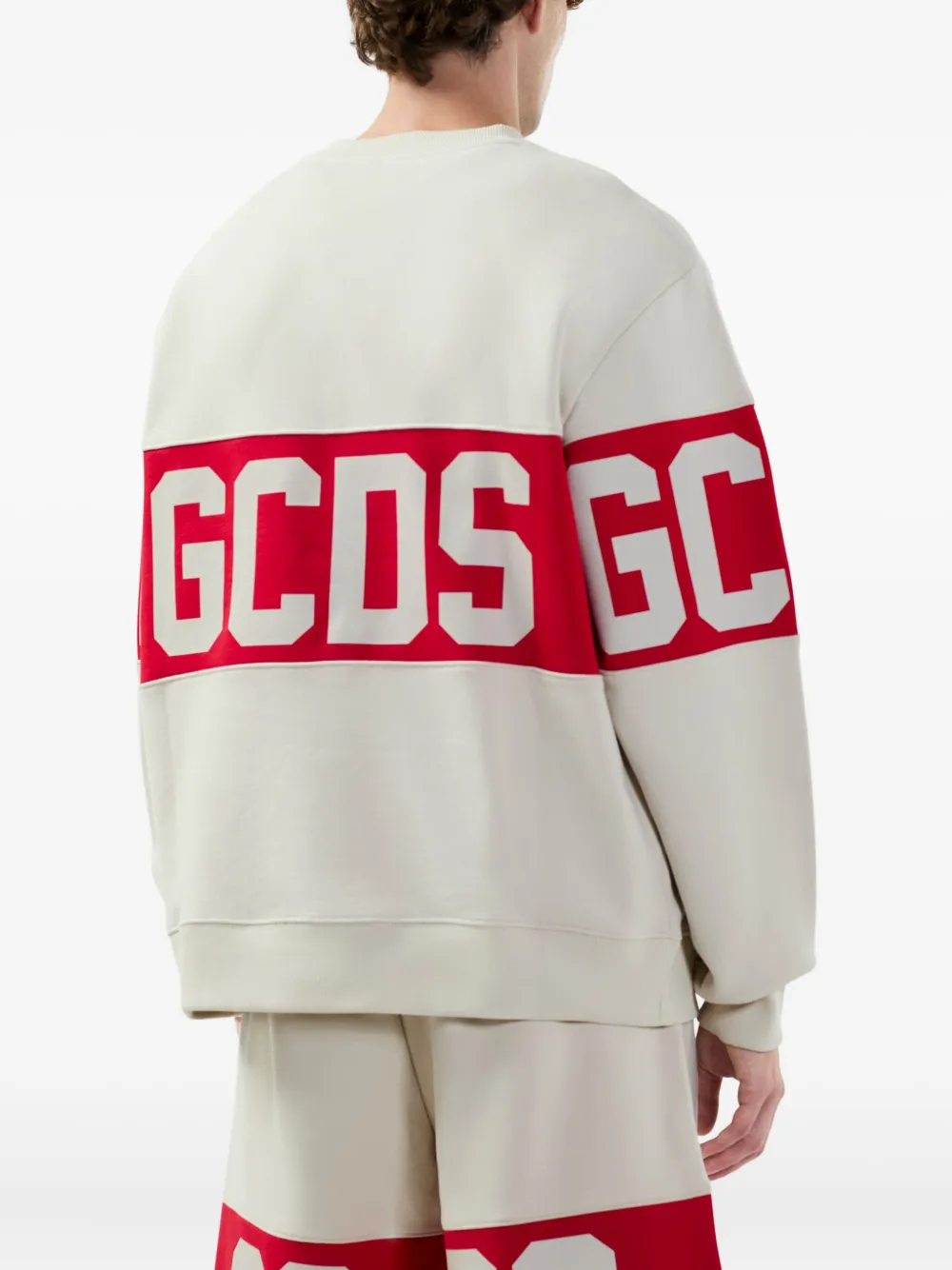 GCDS Trui met logostreep Beige