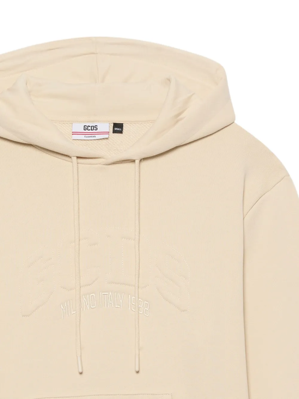GCDS Hoodie met logo-reliëf - Beige