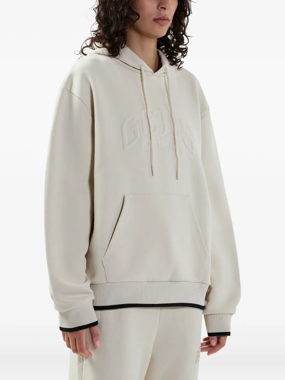 GCDS Hoodie met logo-reliëf Beige