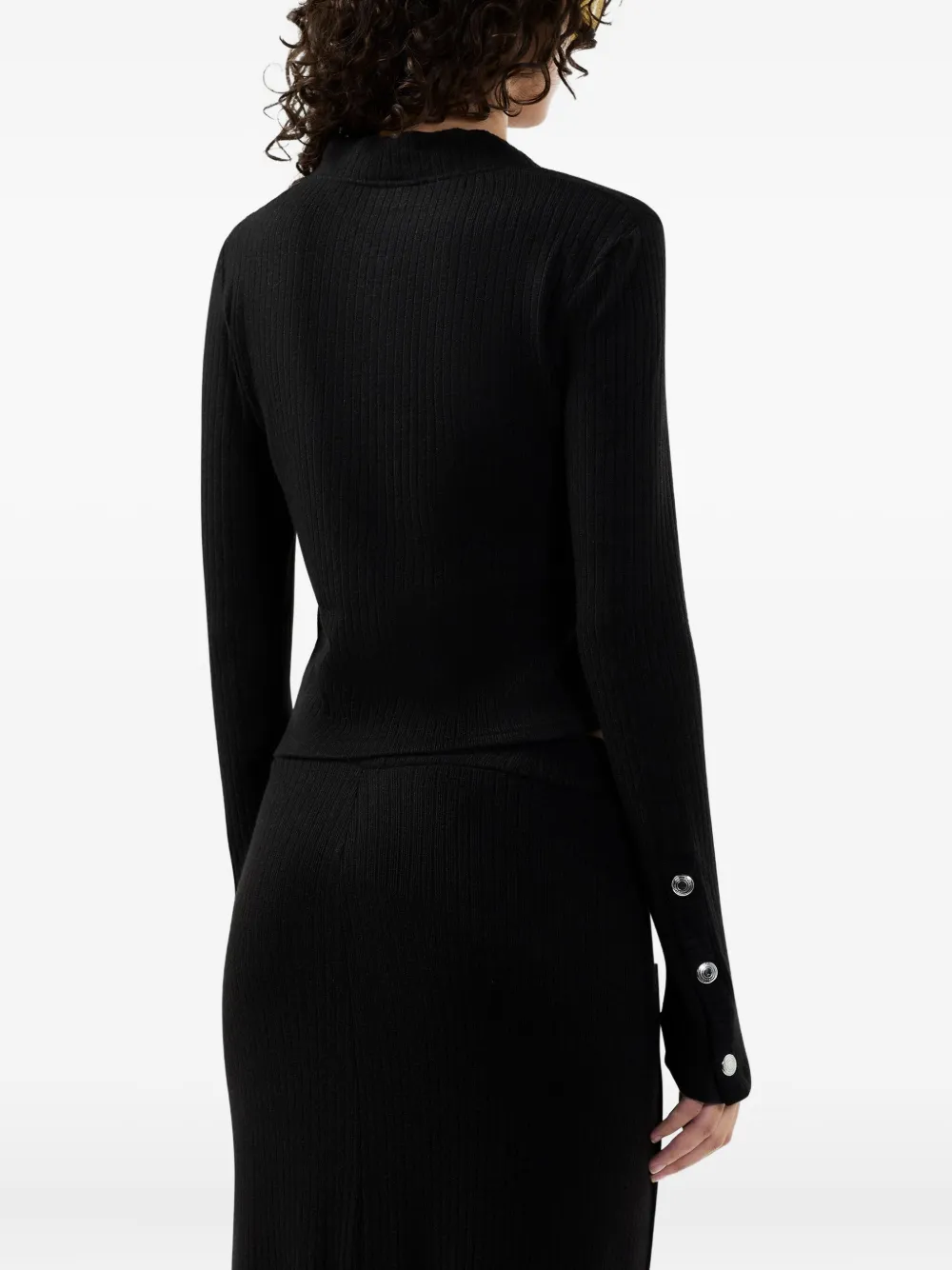 GCDS Asymmetrische top met knopen Zwart