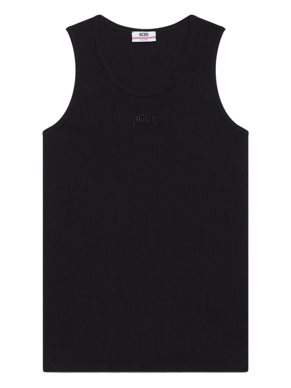 GCDS camiseta de canalé con bordado | negro | Image 1