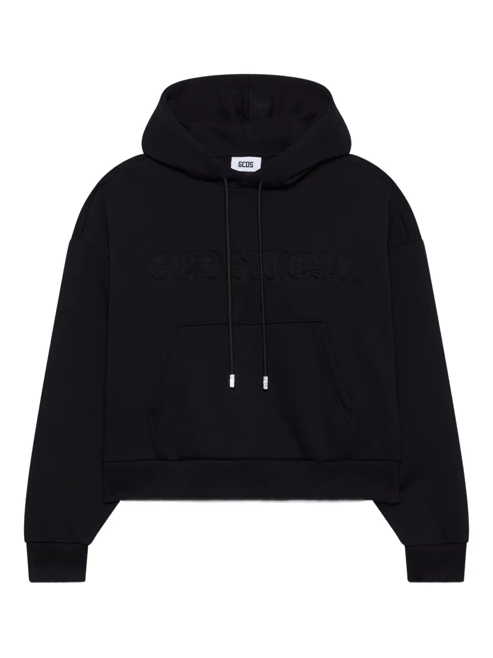 GCDS embroidery-logo hoodie | Black | Image 1