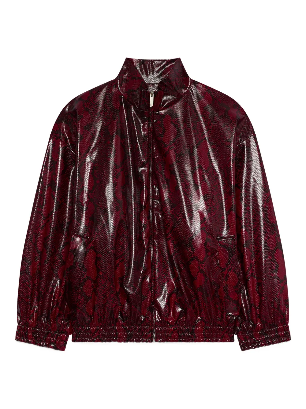 GCDS zip snakeskin jacket | Red | Image 1