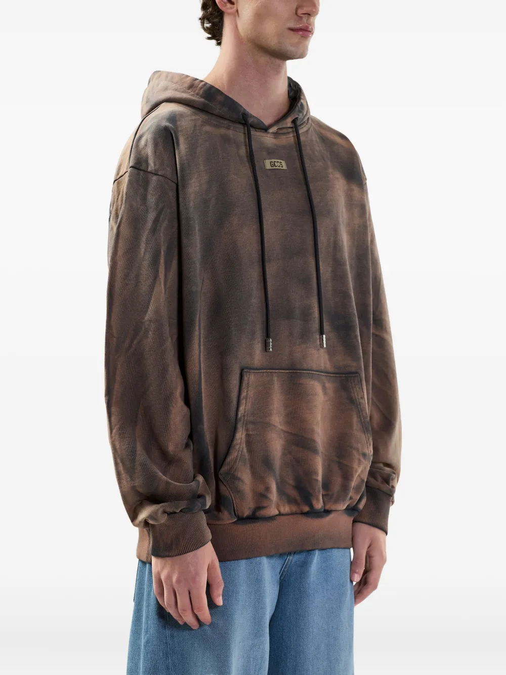 GCDS Hoodie met logopatch Bruin