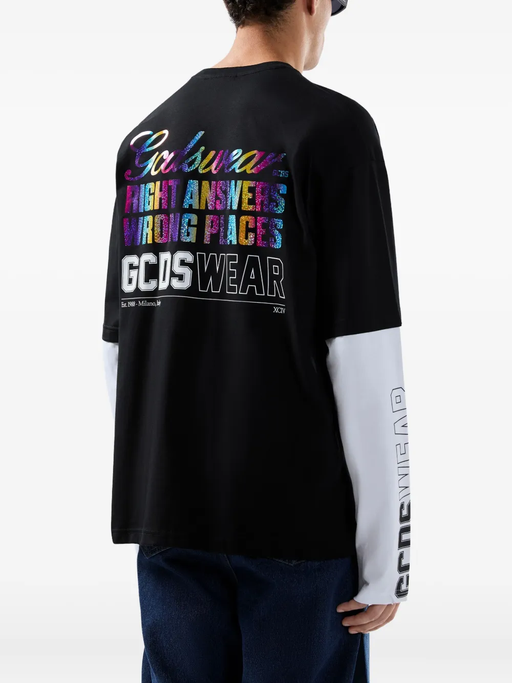GCDS T-shirt met lange mouwen Zwart