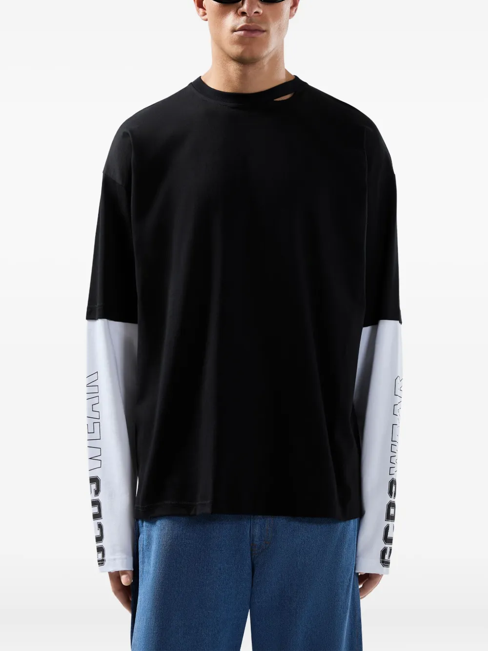 GCDS T-shirt met lange mouwen Zwart