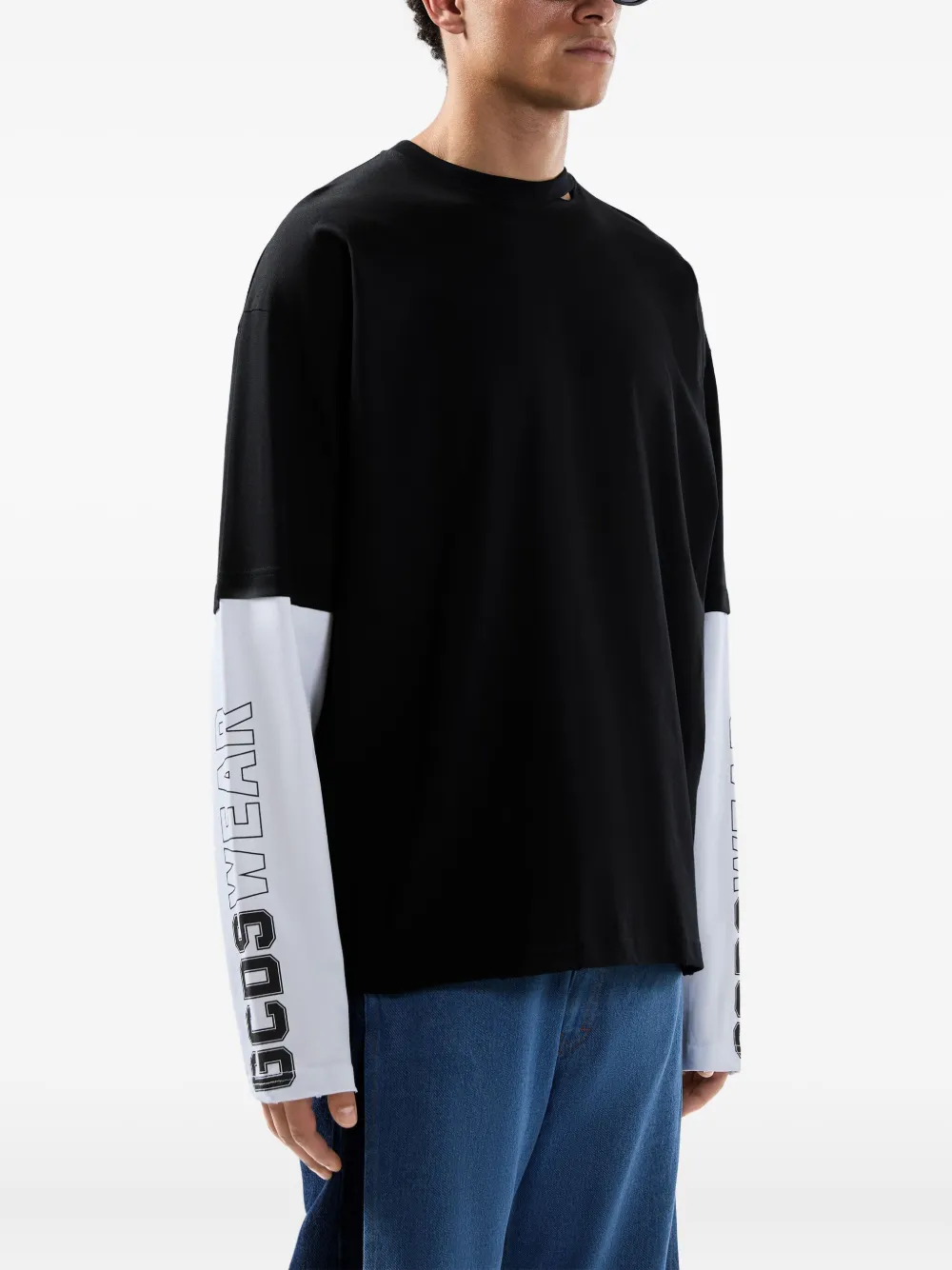 GCDS T-shirt met lange mouwen Zwart