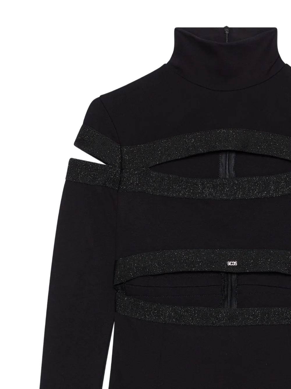 GCDS Mini-jurk met col en uitgesneden details - Zwart