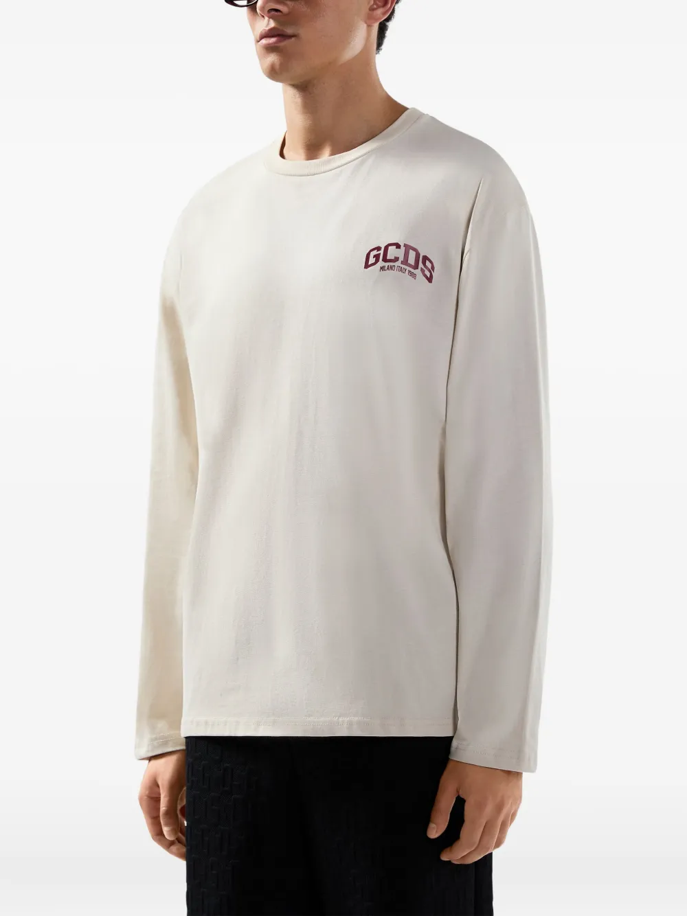 GCDS T-shirt met lange mouwen Beige