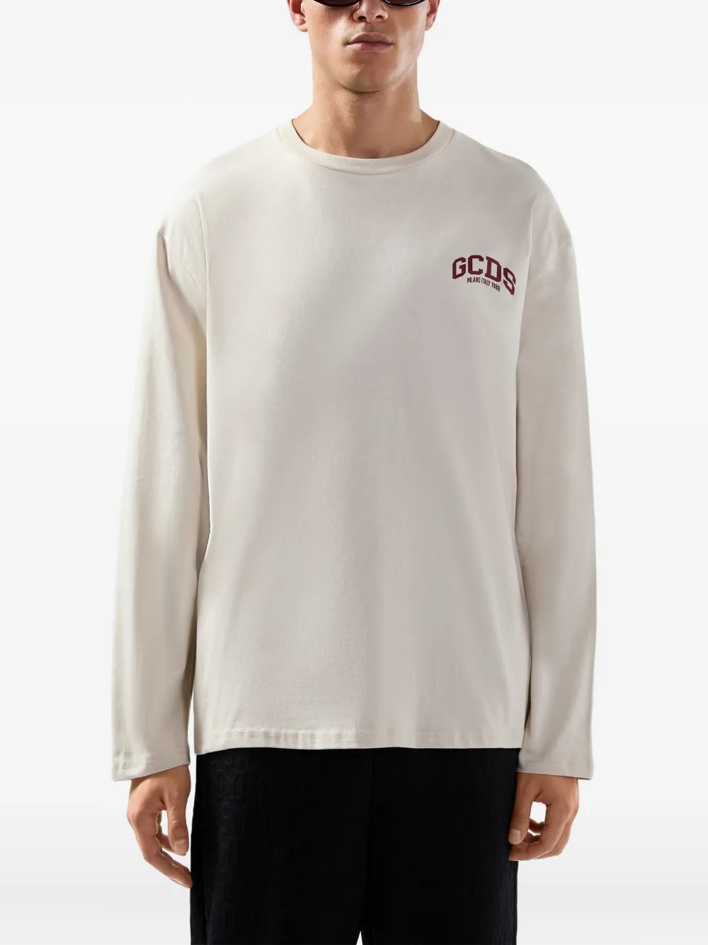GCDS T-shirt met lange mouwen Beige