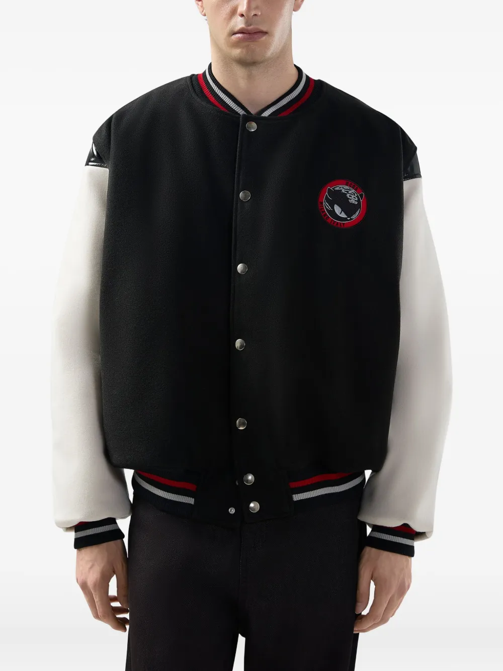 GCDS buttoned appliqué-detail jacket | Black | Image 1