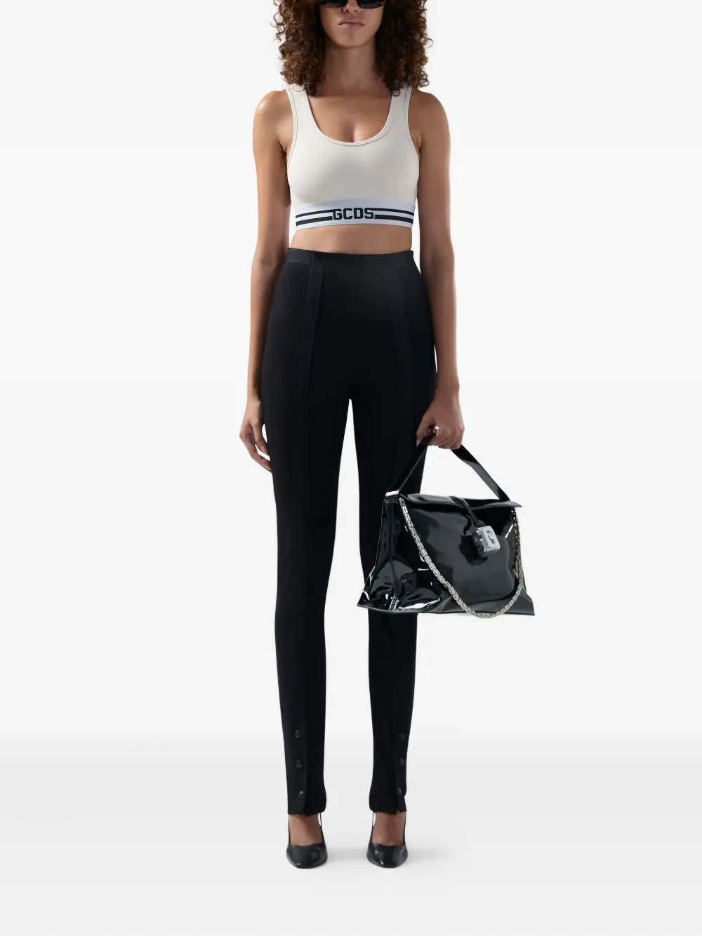 GCDS button detail trousers | Black | Image 1