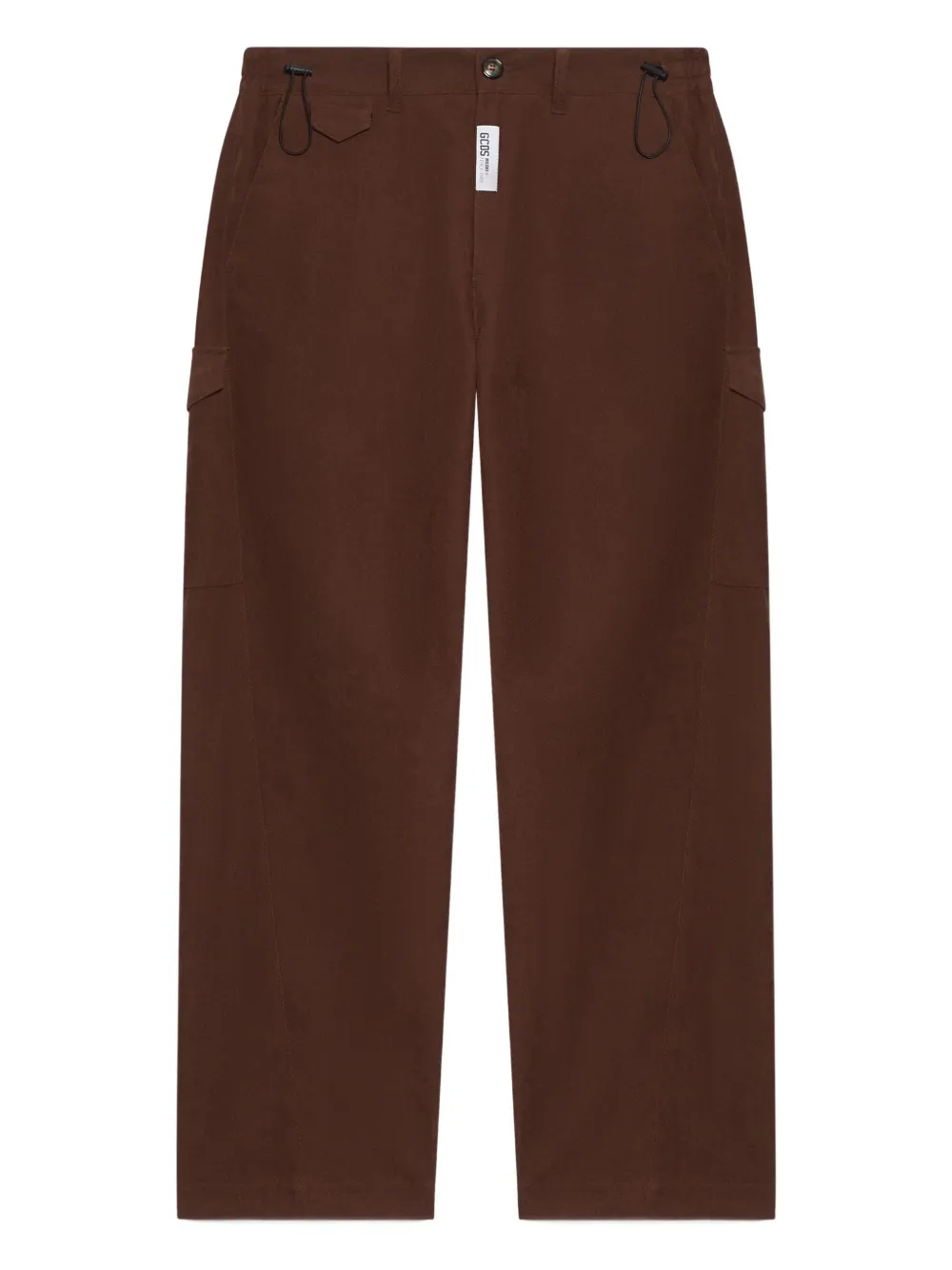 GCDS drawstring cotton pants | Brown | Image 1