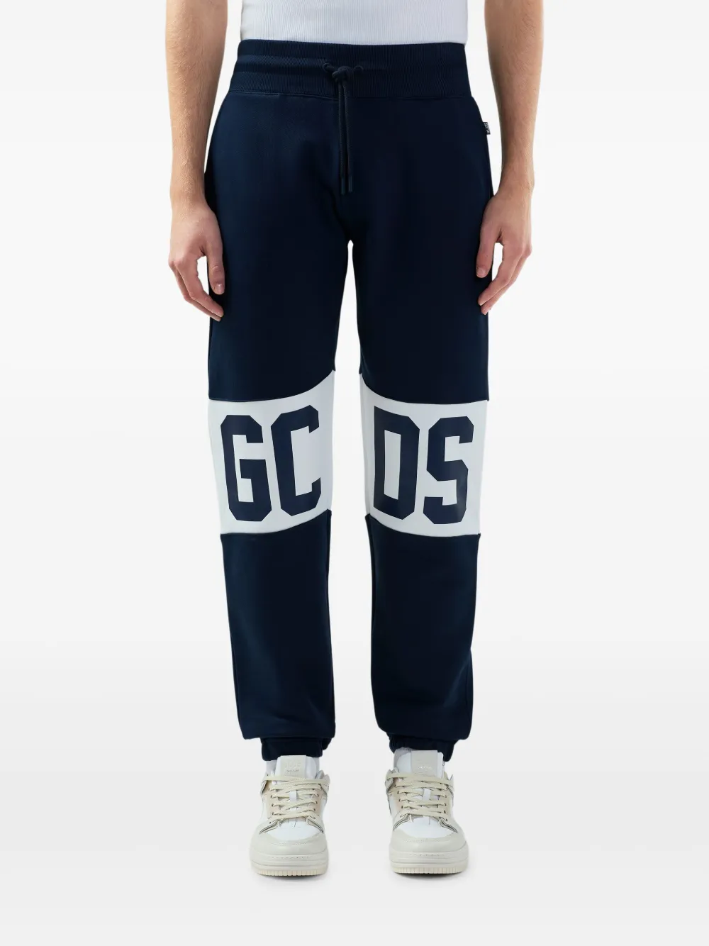 GCDS Broek met logo en vlak Blauw