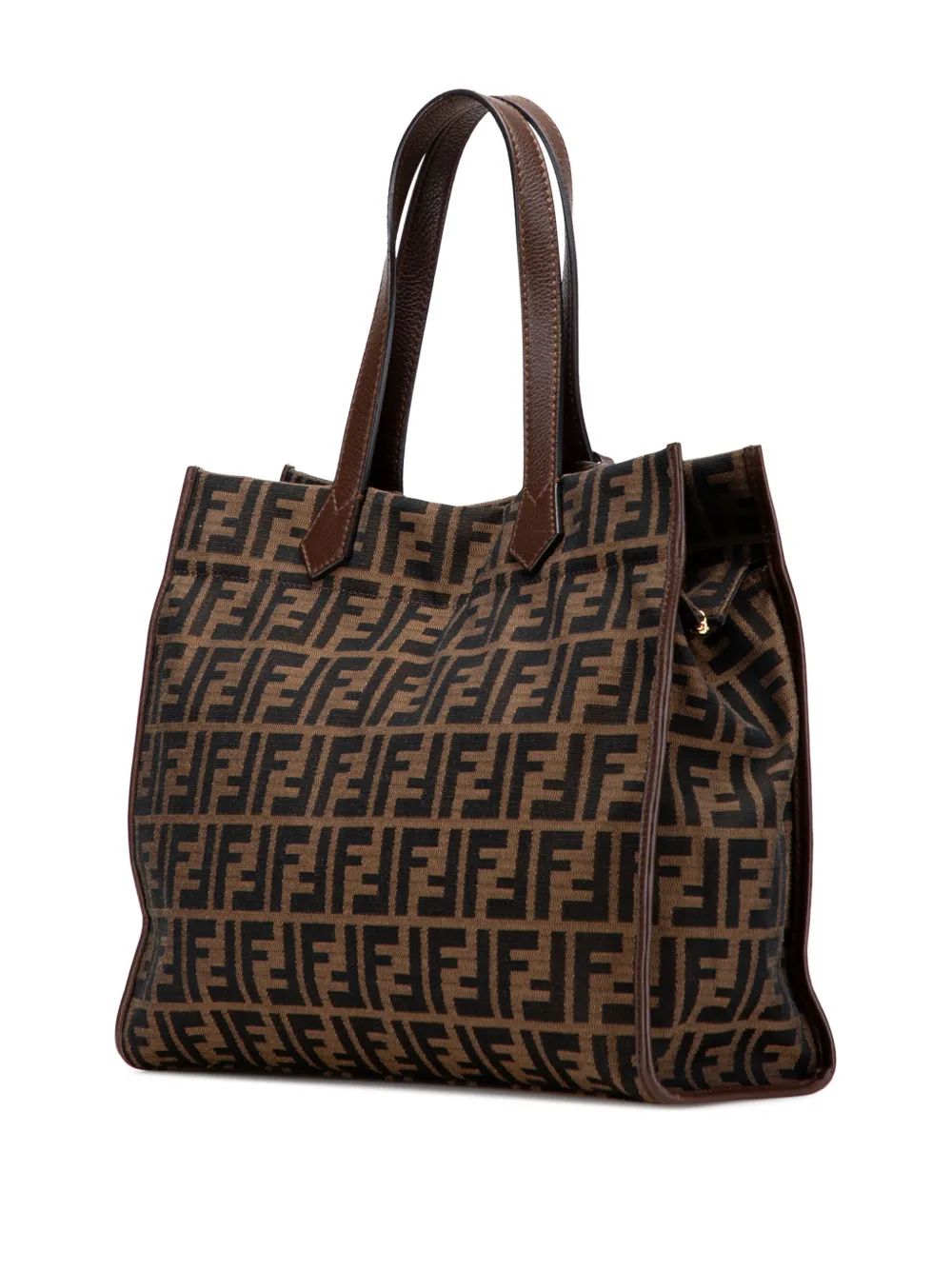 Pre-owned Fendi 2010-2025 Zucca Canvas Tote Bag In Brown