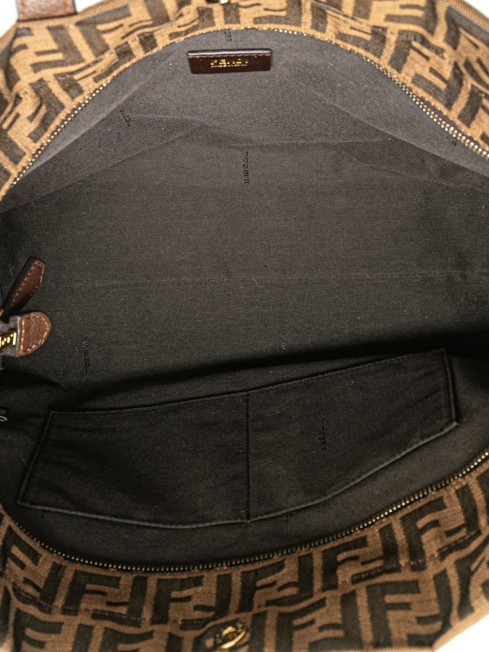Pre-owned Fendi 2010-2025 Zucca Canvas Tote Bag In Brown