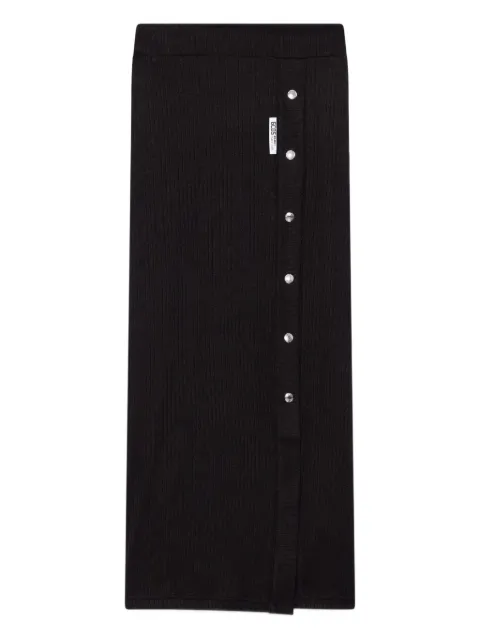 GCDS button ribbed midi skirt
