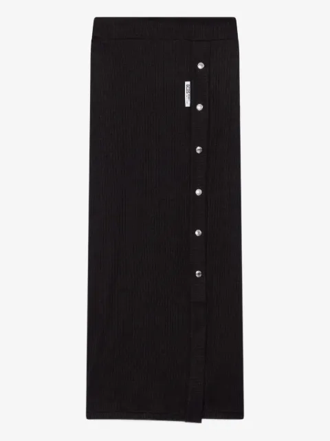 GCDS button ribbed midi skirt