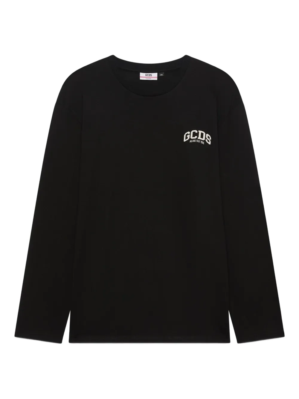 GCDS playera maga larga con cuello redondo | negro | Image 1