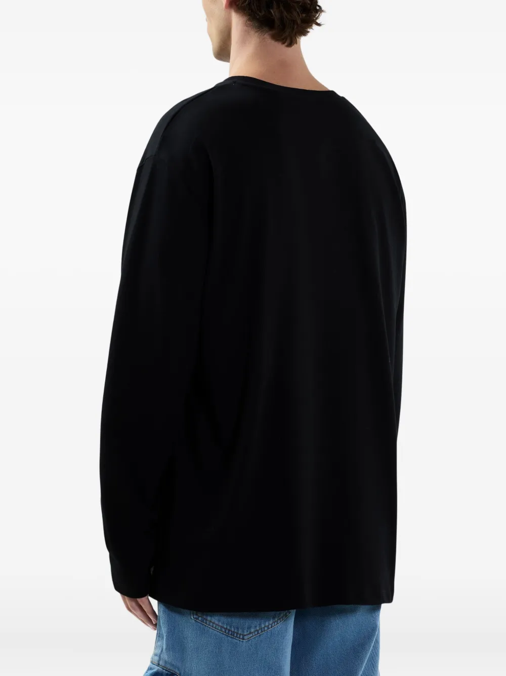 GCDS T-shirt met ronde hals en lange mouwen Zwart