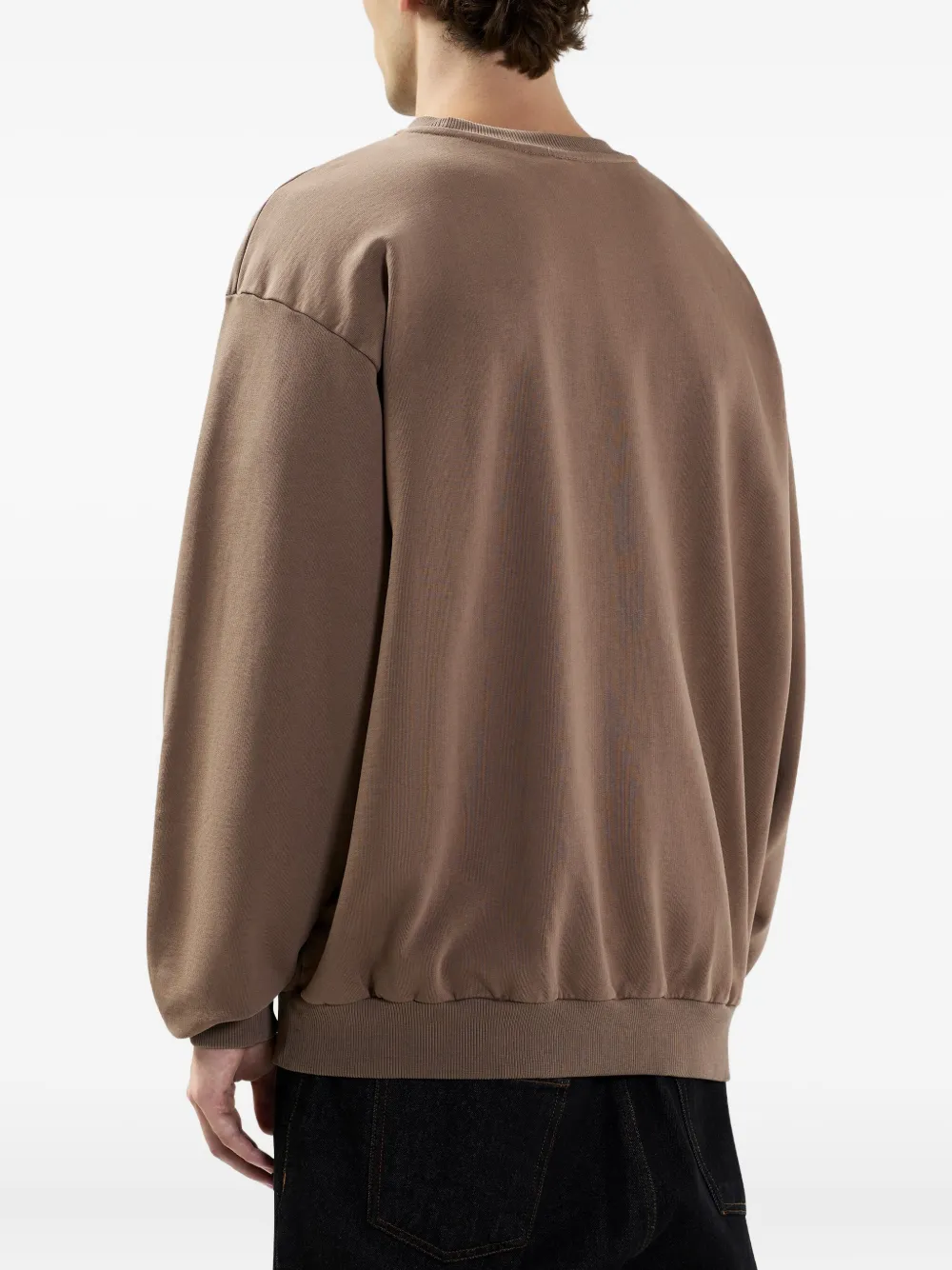 GCDS Gerafelde katoenen sweater Beige